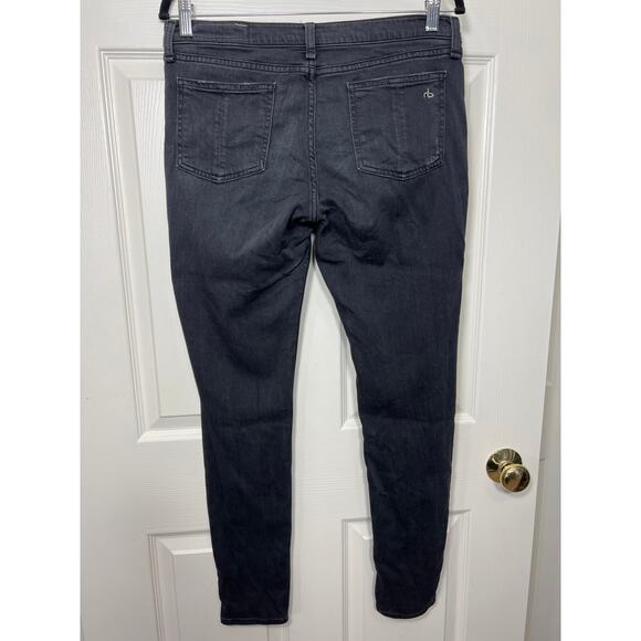 Rag & Bone Skinny Dark Gray Soft Rock Mid Rise Jeans Distressed 30 Y2K - Picture 4 of 8